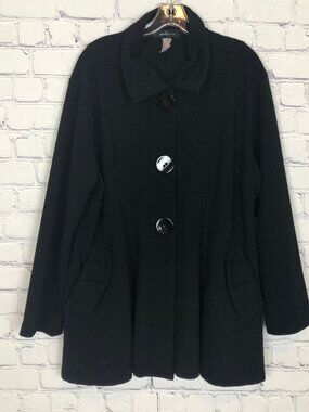 Yushi Black Ribbed Jacket Size L